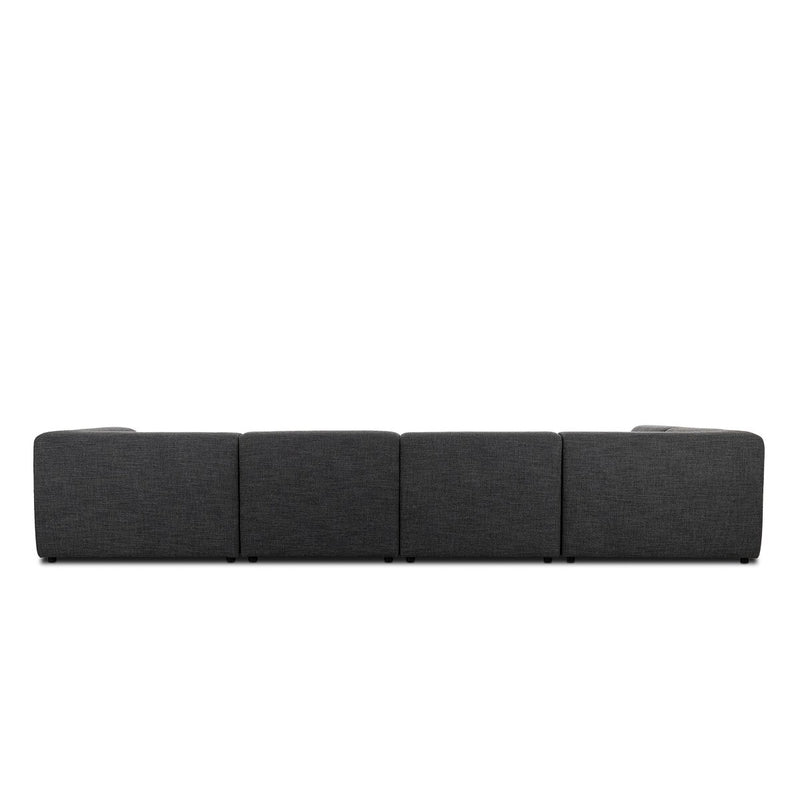 Lawndale 5-Piece Chaise Sectional - Saxon Charcoal