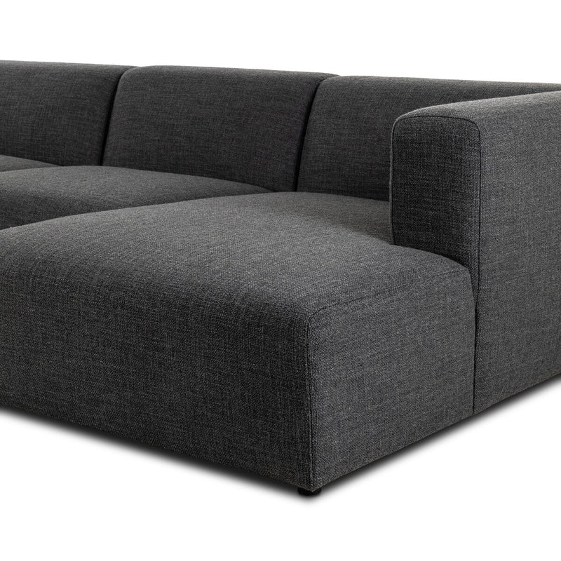 Lawndale 5-Piece Chaise Sectional - Saxon Charcoal