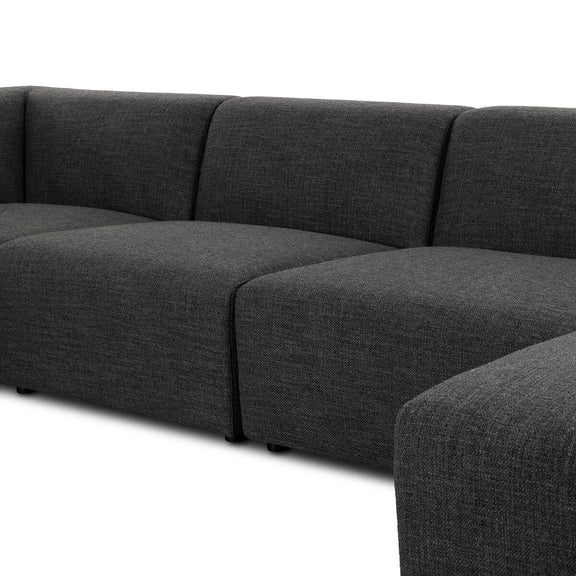 Lawndale 5-Piece Chaise Sectional - Saxon Charcoal