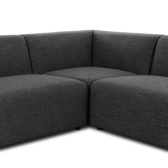 Lawndale 5-Piece Chaise Sectional - Saxon Charcoal