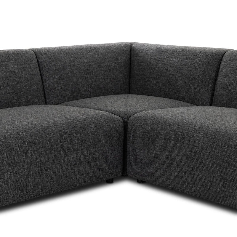 Lawndale 5-Piece Chaise Sectional - Saxon Charcoal
