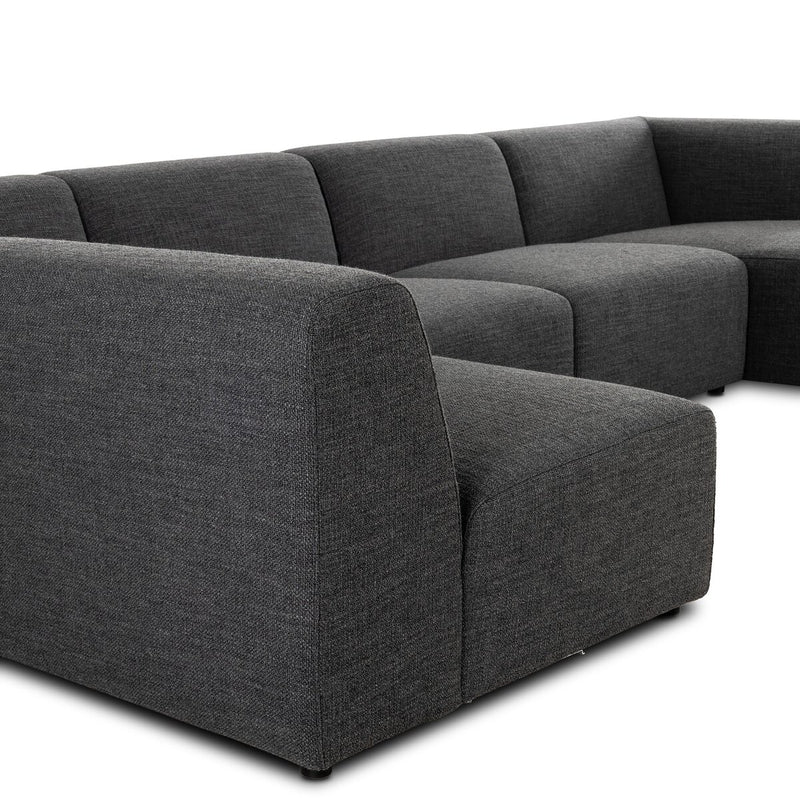 Lawndale 5-Piece Chaise Sectional - Saxon Charcoal