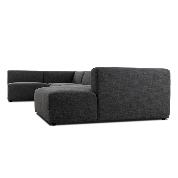 Lawndale 5-Piece Chaise Sectional - Saxon Charcoal