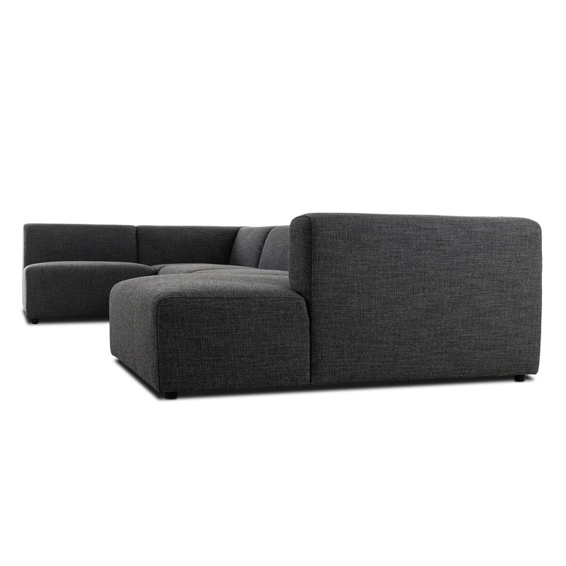 Lawndale 5-Piece Chaise Sectional - Saxon Charcoal
