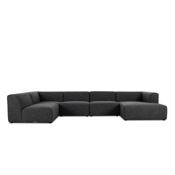 Lawndale 5-Piece Chaise Sectional - Saxon Charcoal