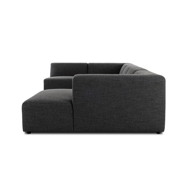 Lawndale 5-Piece Chaise Sectional - Saxon Charcoal