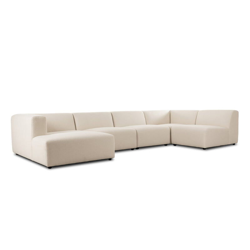 Lawndale 5-Piece Chaise Sectional - Fayette Cloud