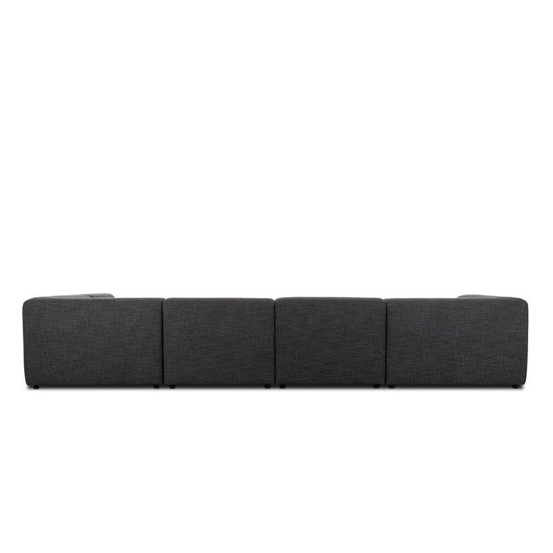 Lawndale 5-Piece Chaise Sectional - Saxon Charcoal