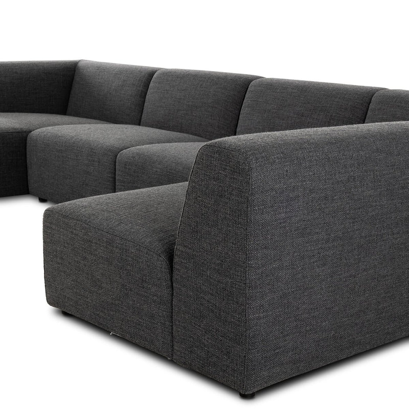 Lawndale 5-Piece Chaise Sectional - Saxon Charcoal