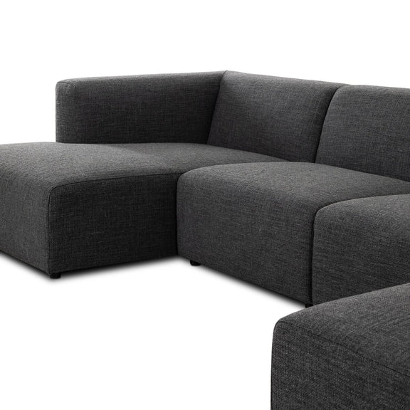Lawndale 5-Piece Chaise Sectional - Saxon Charcoal