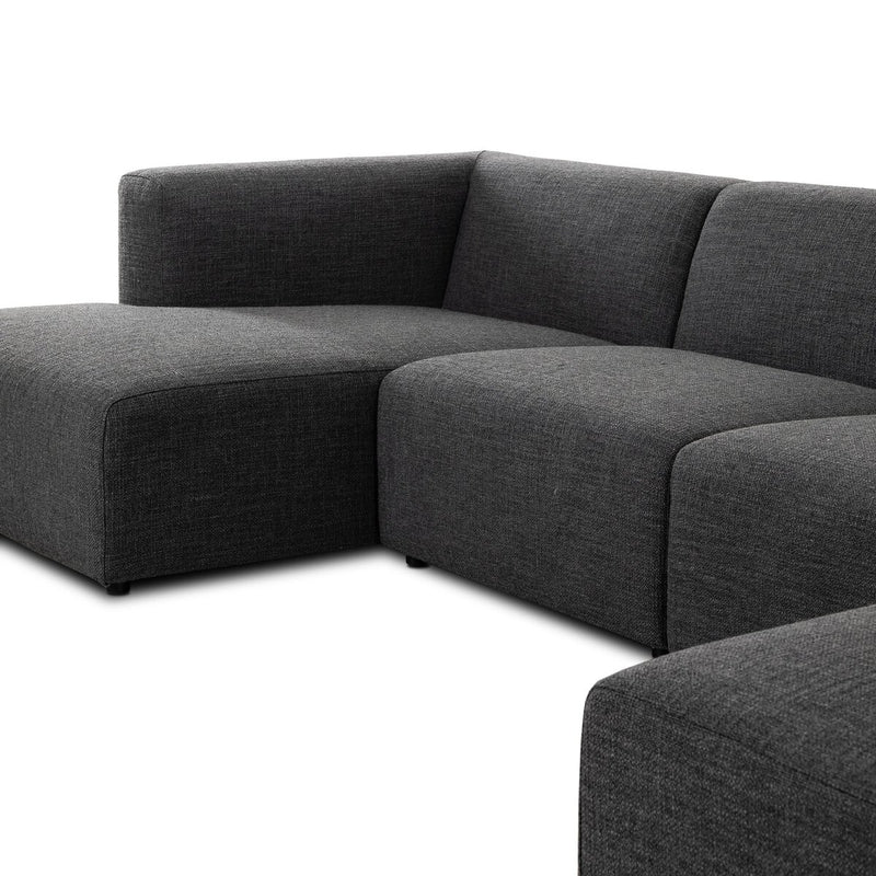 Lawndale 5-Piece Chaise Sectional - Saxon Charcoal