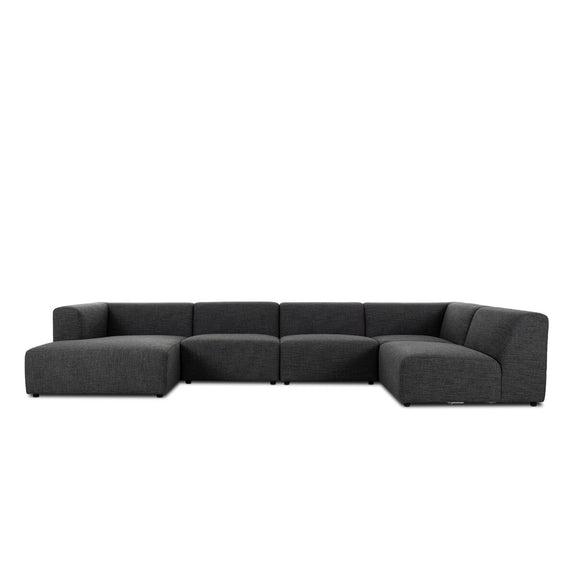 Lawndale 5-Piece Chaise Sectional - Saxon Charcoal