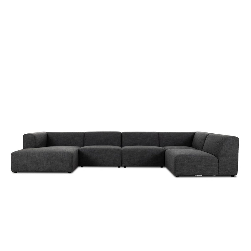 Lawndale 5-Piece Chaise Sectional - Saxon Charcoal
