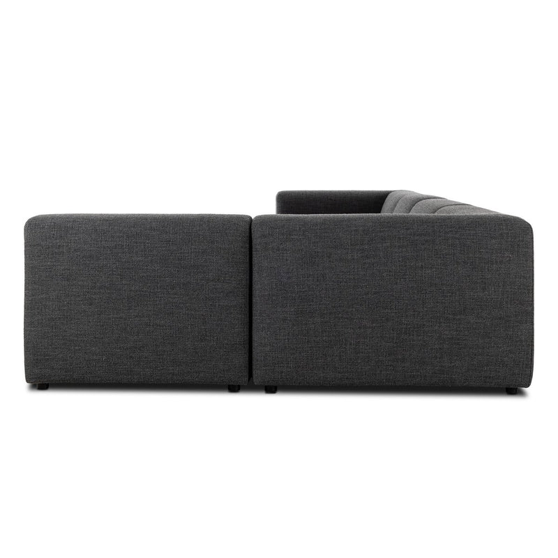 Lawndale 5-Piece Chaise Sectional - Saxon Charcoal