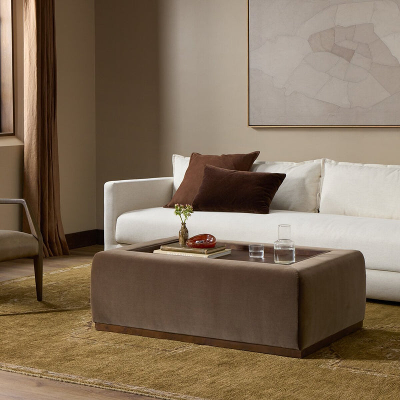 Truvy Cocktail Ottoman - Surrey Mink