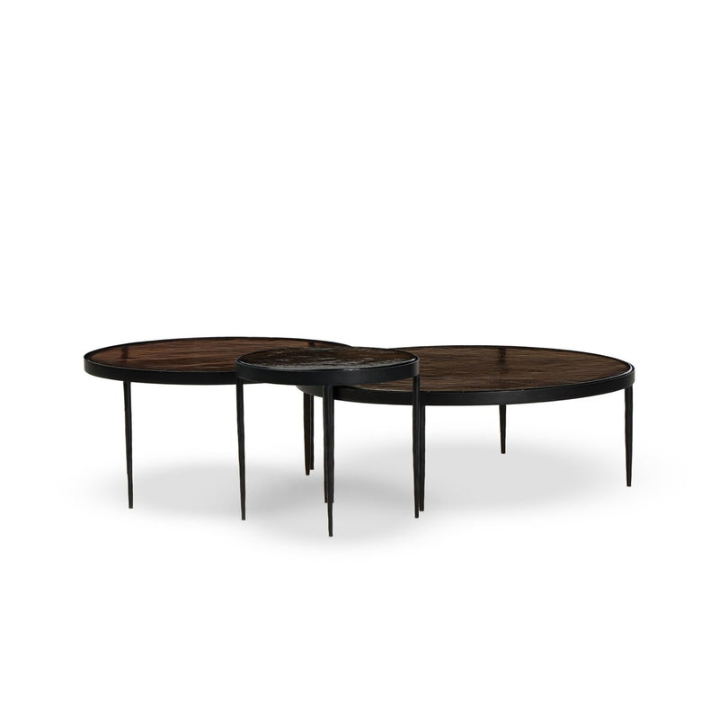 Yoko Nesting Tables - Set Of 3 - Smoked Brown Cast Glass