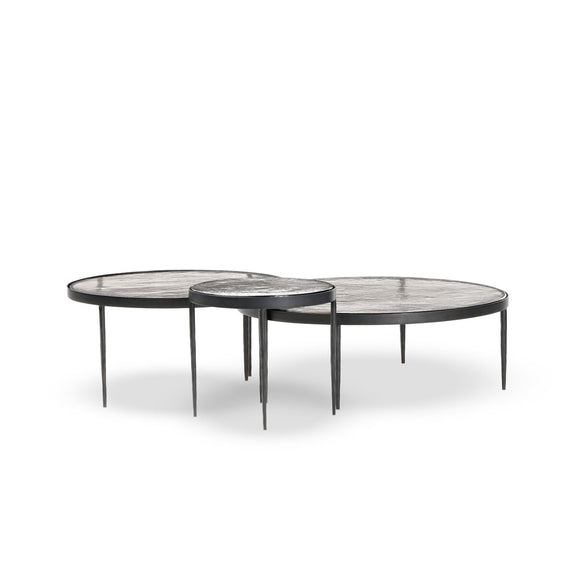 Yoko Nesting Tables - Set Of 3 - Clear Cast Glass