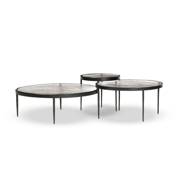 Yoko Nesting Tables - Set Of 3 - Clear Cast Glass