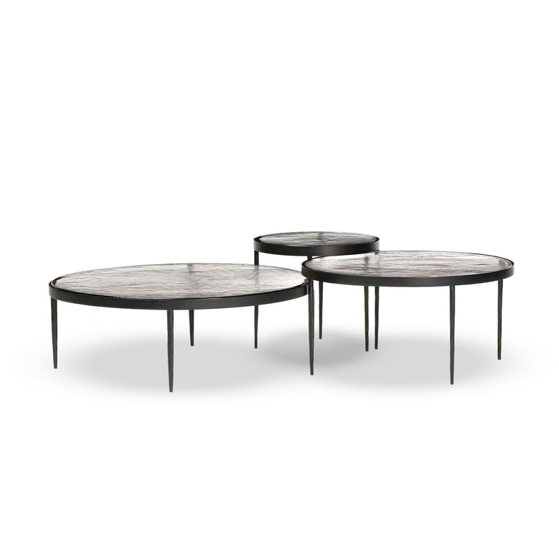 Yoko Nesting Tables - Set Of 3 - Clear Cast Glass