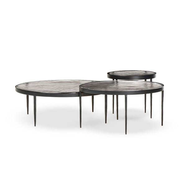 Yoko Nesting Tables - Set Of 3 - Clear Cast Glass