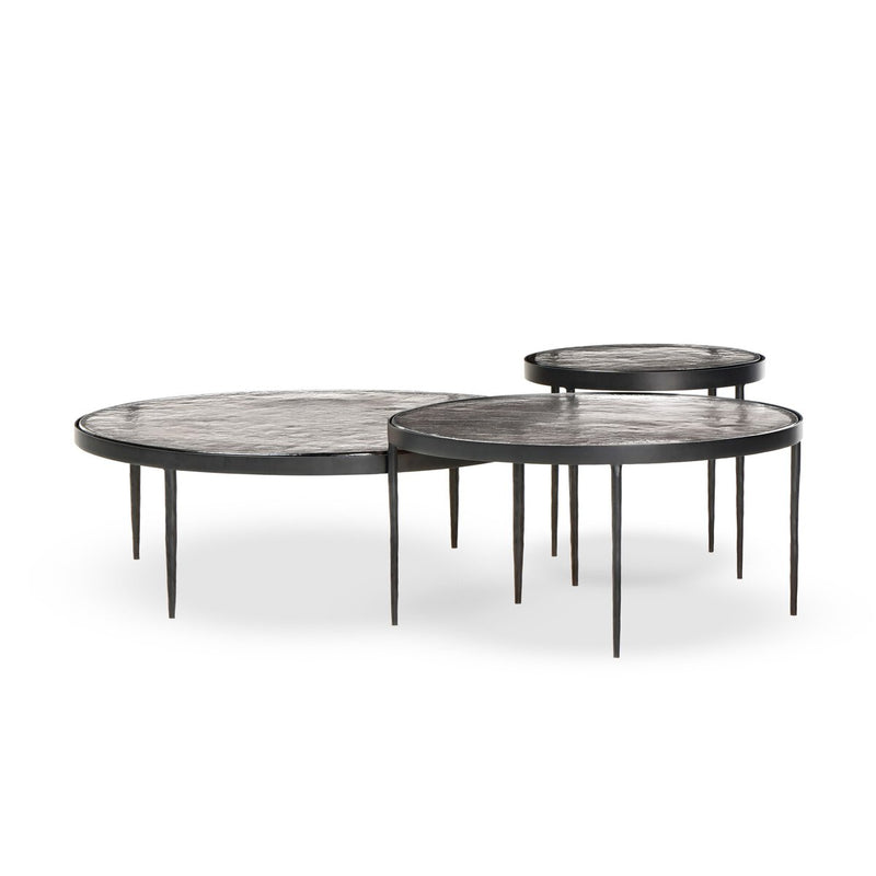 Yoko Nesting Tables - Set Of 3 - Clear Cast Glass