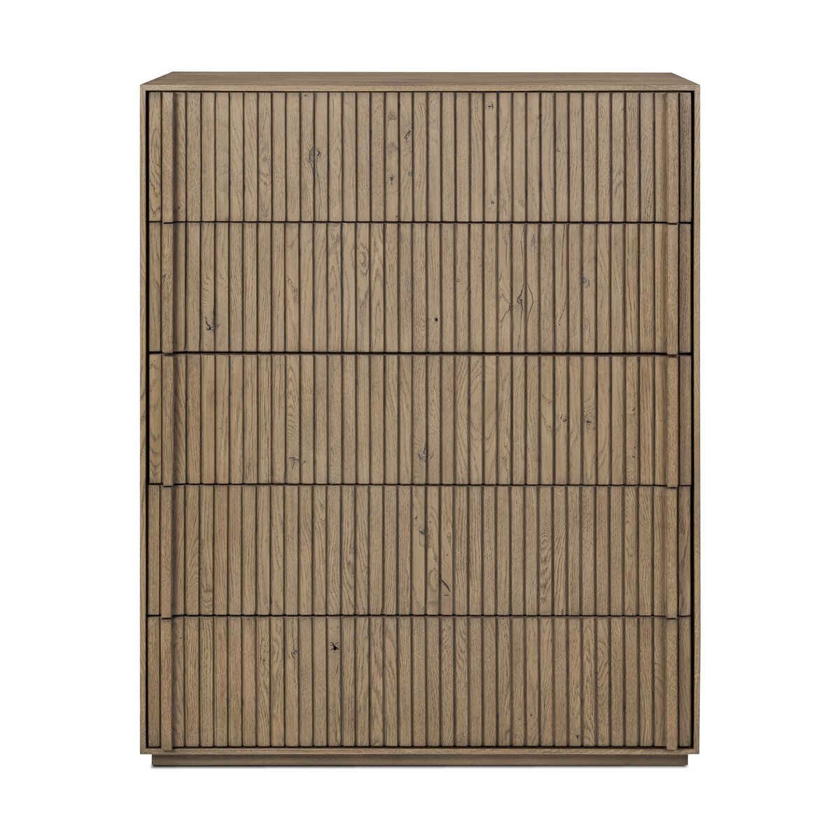 Leo 5-Drawer Dresser - Rustic Grey