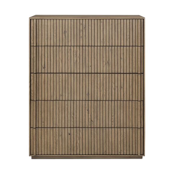 Leo 5-Drawer Dresser - Rustic Grey