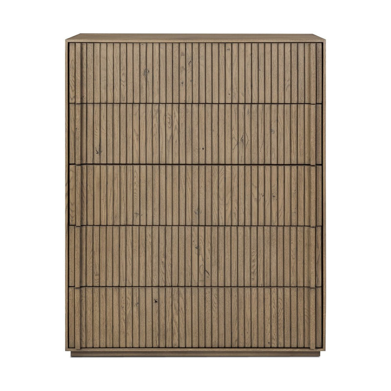 Leo 5-Drawer Dresser - Rustic Grey