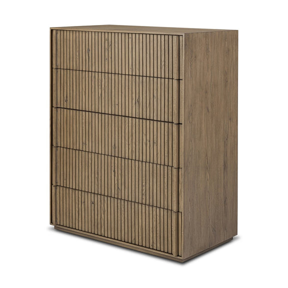 Leo 5-Drawer Dresser - Rustic Grey