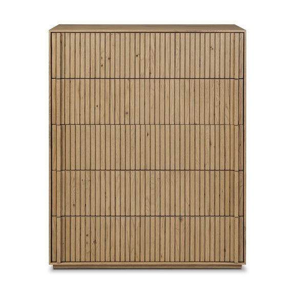 Leo 5-Drawer Dresser - Rustic Light Natural Oak