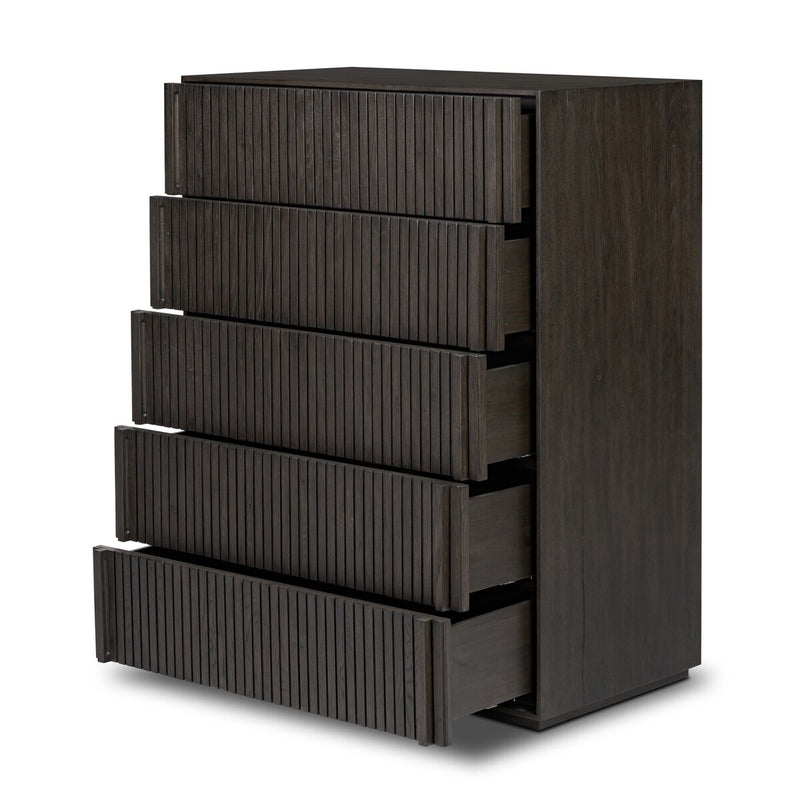 Leo 5-Drawer Dresser - Smoked Black