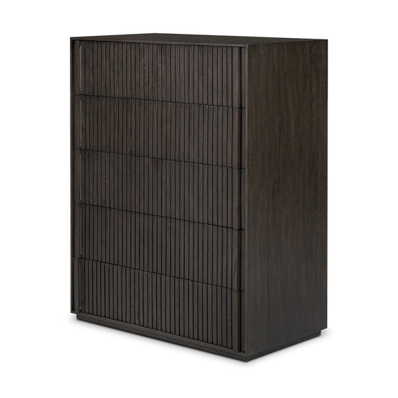 Leo 5-Drawer Dresser - Smoked Black