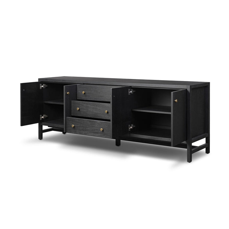 Sullivan Media Console - Black Acacia Veneer