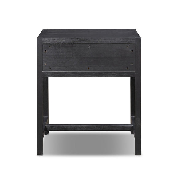 Sullivan Small Nightstand - Brushed Black Acacia Solid