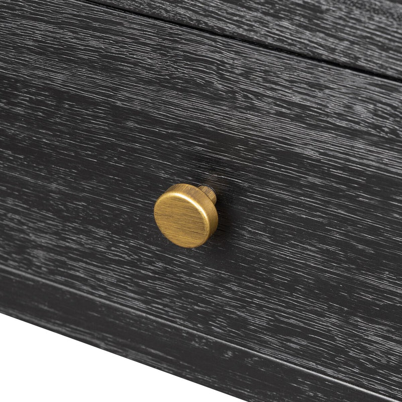 Sullivan Small Nightstand - Brushed Black Acacia Solid