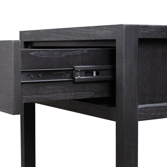Sullivan Small Nightstand - Brushed Black Acacia Solid