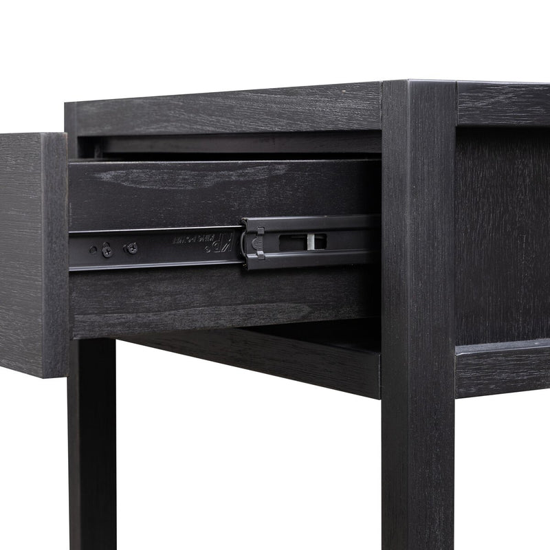 Sullivan Small Nightstand - Brushed Black Acacia Solid
