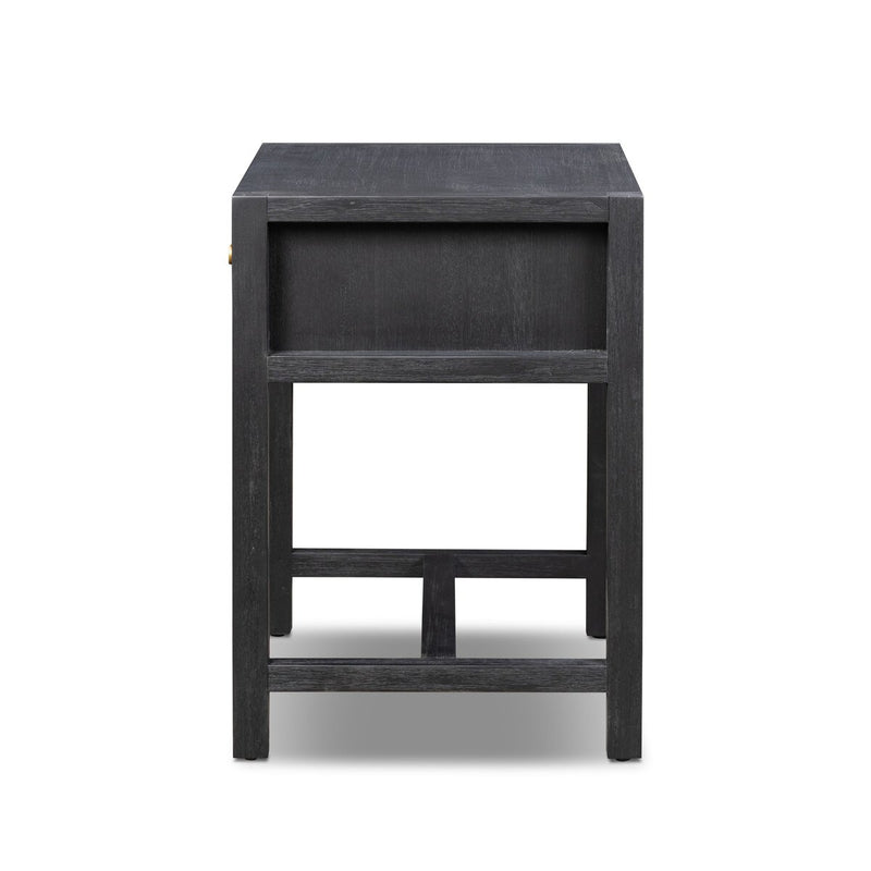 Sullivan Small Nightstand - Brushed Black Acacia Solid