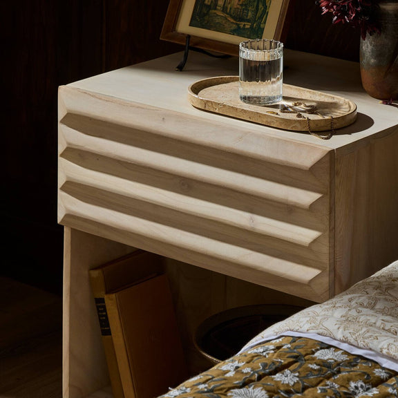 Tussac Nightstand - Natural White Neem