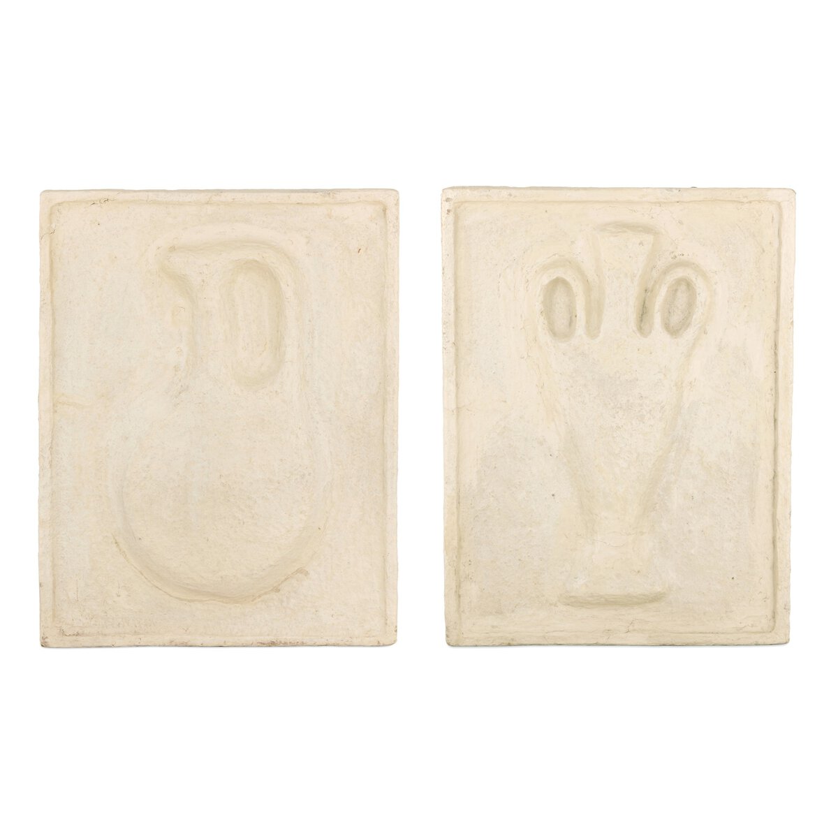 Vase Relief Sculpture Set - Natural Paper Mache