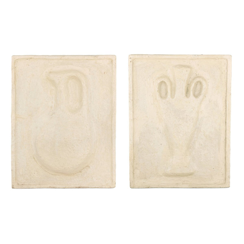 Vase Relief Sculpture Set - Natural Paper Mache