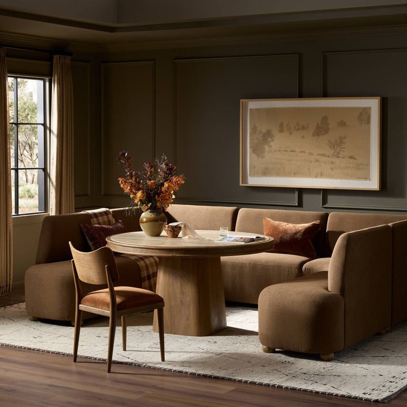 Clemence Dining Banquette U-Shape - Crypton Nomad Mushroom