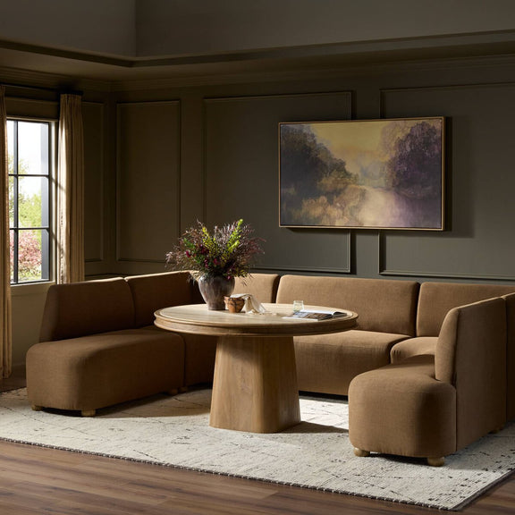 Clemence Dining Banquette U-Shape - Crypton Nomad Mushroom