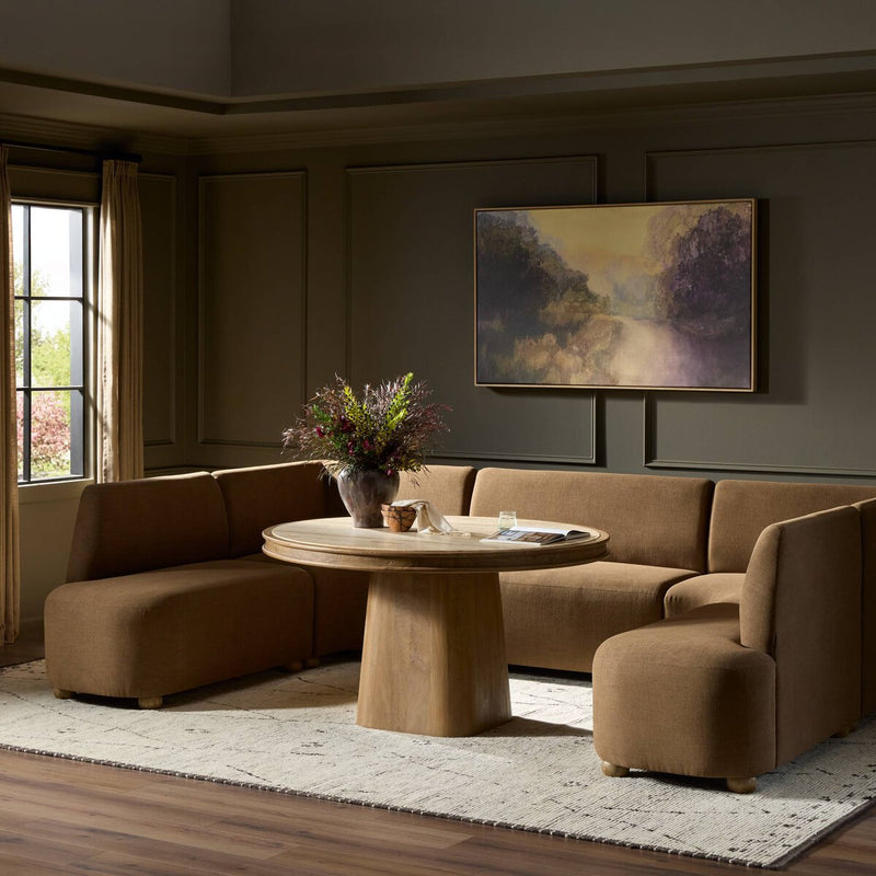 Clemence Dining Banquette U-Shape - Crypton Nomad Mushroom