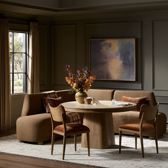Clemence Dining Banquette L-Shape - Crypton Nomad Mushroom