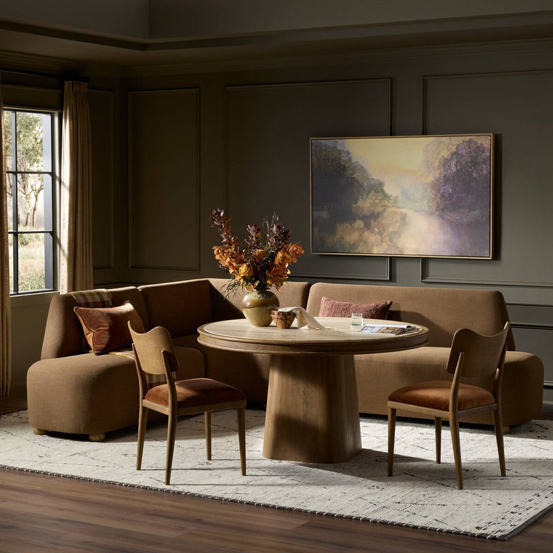 Clemence Dining Banquette L-Shape - Crypton Nomad Mushroom