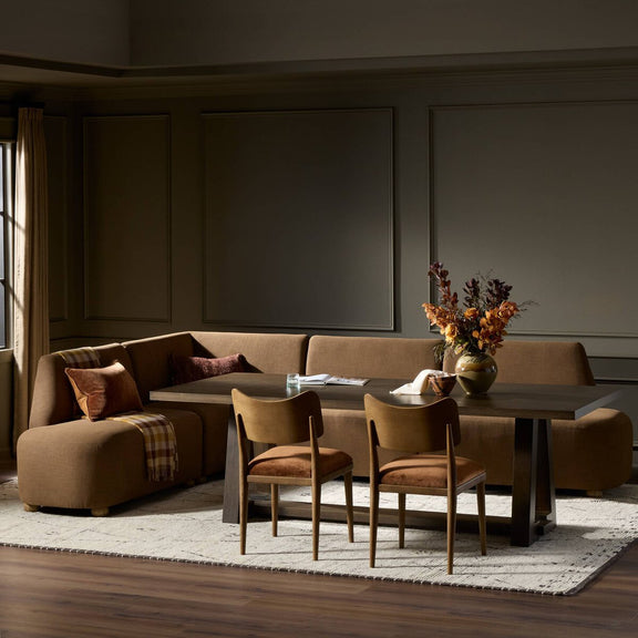 Clemence Dining Banquette L-Shape - Crypton Nomad Mushroom