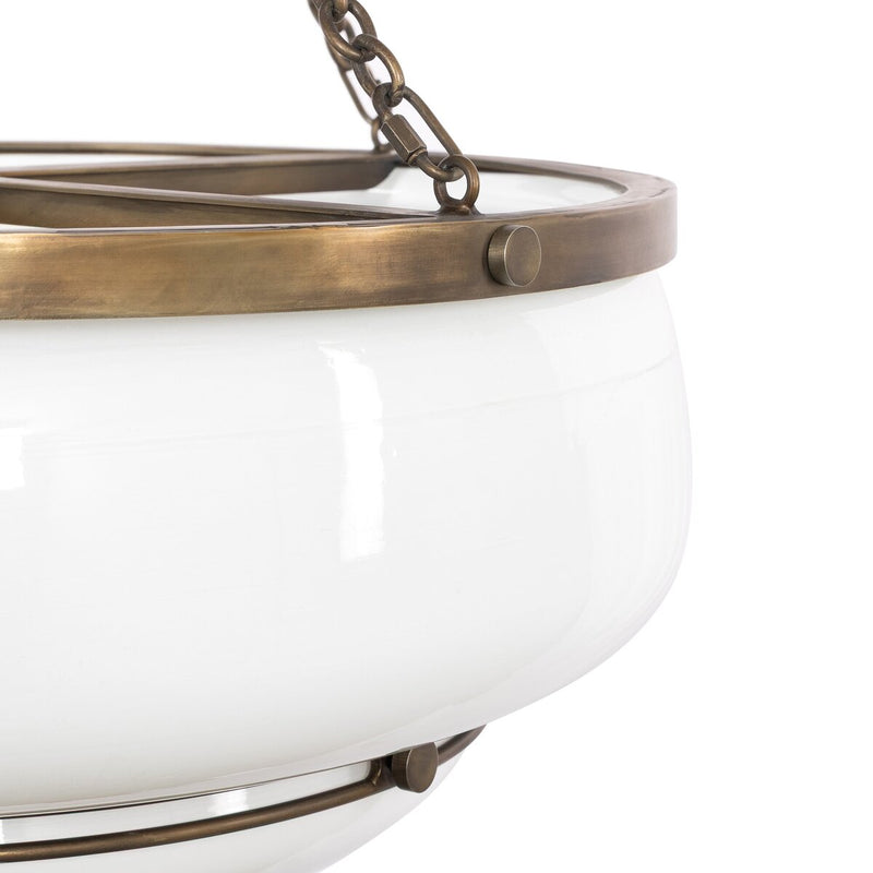 Brennock Pendant - Milk Glass