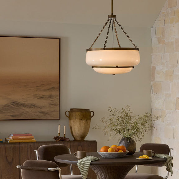 Brennock Pendant - Milk Glass