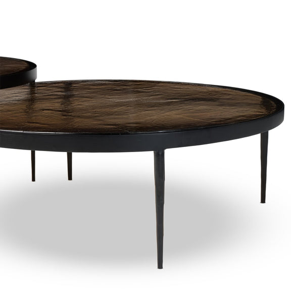 Yoko Nesting Tables - Set Of 2 - Smoked Brown Cast Glass